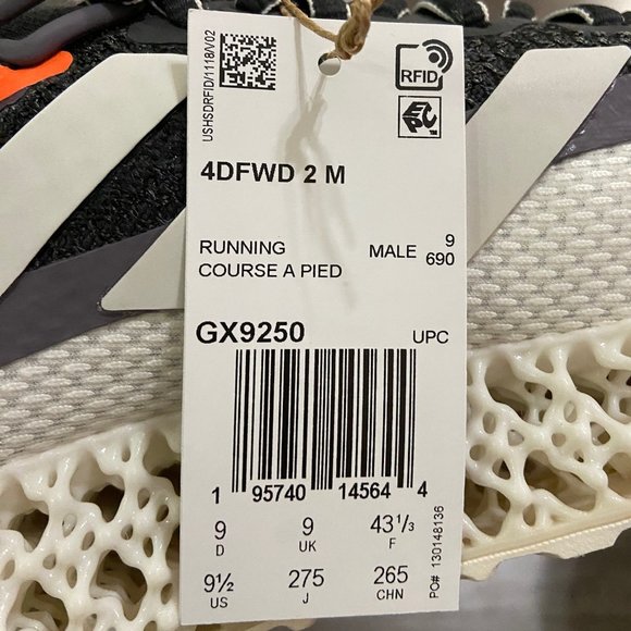 Adidas 4D FWD 2 Carbon Cloud White Running Shoes GX9250 Men\'s Size NEW main image 9